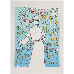 Peter Max, Monk in Garden, Lithograph
