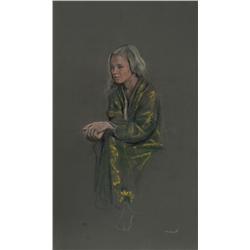 Harry McCormick, Blonde in Yellow Robe, Pastel 