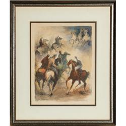 William Meyerowitz, Horseback Riders in Central Park, Lithograph