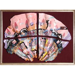 George L Pearlman, Untitled - Art Deco Fan, Painted Ceramic Wall Hanging
