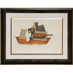 Pablo Picasso, Guitare Verre et Bouteille, Lithograph
