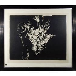 Susan Rothenberg, Dead Rooster #4, Woodcut