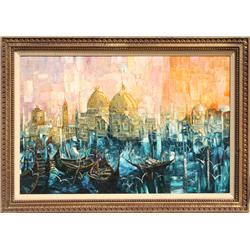 George Russin, Grand Canal, Venice, Oil on Masonite