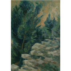 Laurent Marcel Salinas, Pins et Roches - La Cadiere d'azur, Oil Painting