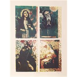 Italo Scanga, Four Saints, Offset Lithograph