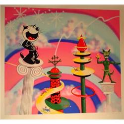 Kenny Scharf, Felix on a Pedestal, Serigraph