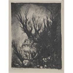 Alfred Sessler, Frightened Stump, Lithograph