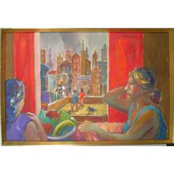 Benjamin Silva, Red Window, Acrylic 