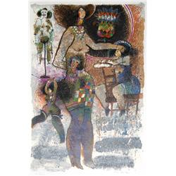 Theo Tobiasse, Des Accordeons de chair et le rire, Lithograph 