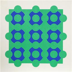 Victor Vasarely, Constellation (Green & Blue), Serigraph