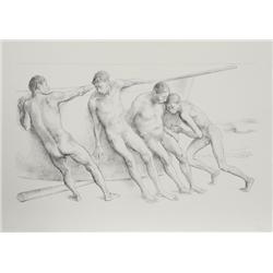 Francisco Zuniga, Hombres con Barca I, Lithograph