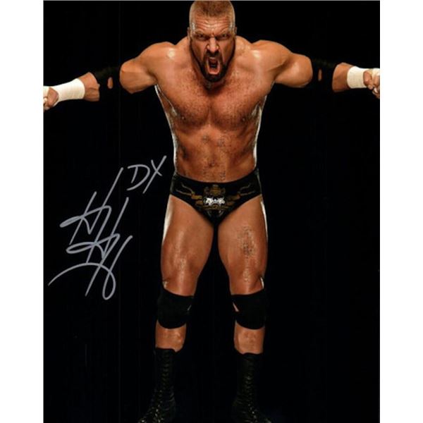 Professional wrestler Triple H facsimile signed photo