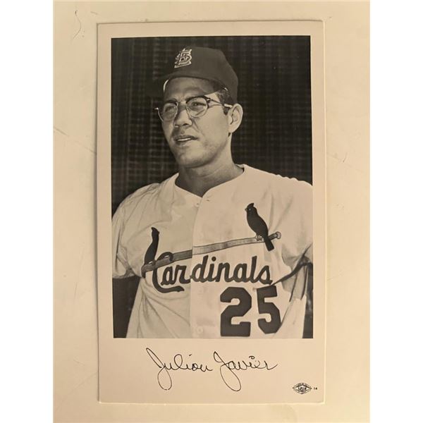 Julian Javier facsimile signed photo. 3x5 inches
