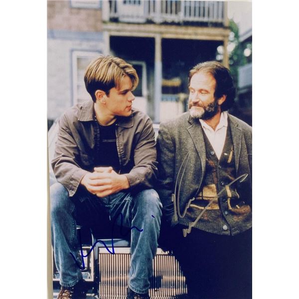 Good Will Hunting Matt Damon and Robin Williams facsimile signed  movie photo