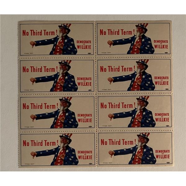 Democrats for Willkie stamp sheet
