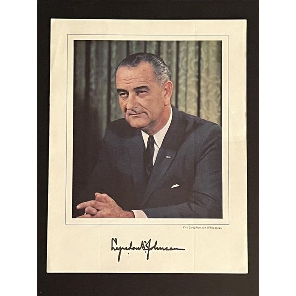 36th President Lyndon B. Johnson Facsimile Signed Photo Art Print