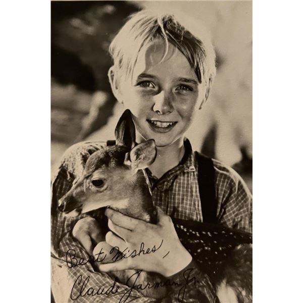 Claude Jarman Jr facsimile signed photo. 3x5 inches