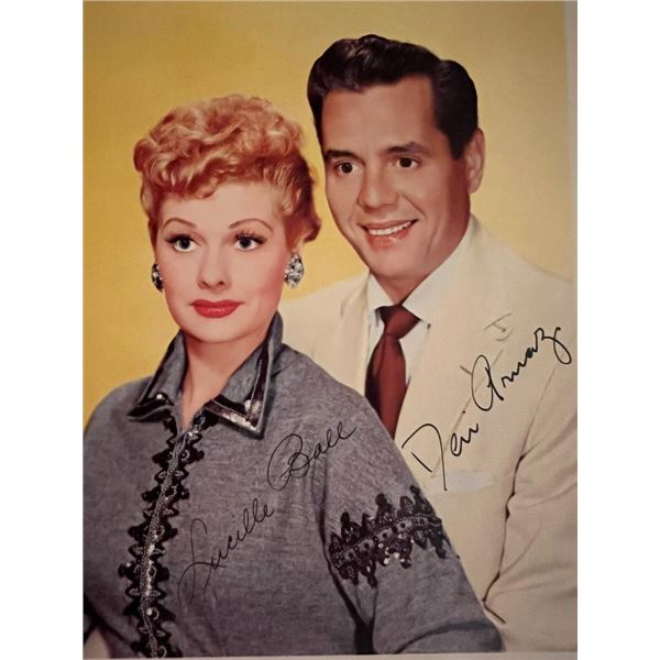 Lucille Ball/ Desi Arnaz facsimile signed photo. 5x7 inches
