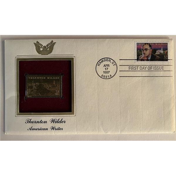 Thornton Wilder gold stamp replica FDC