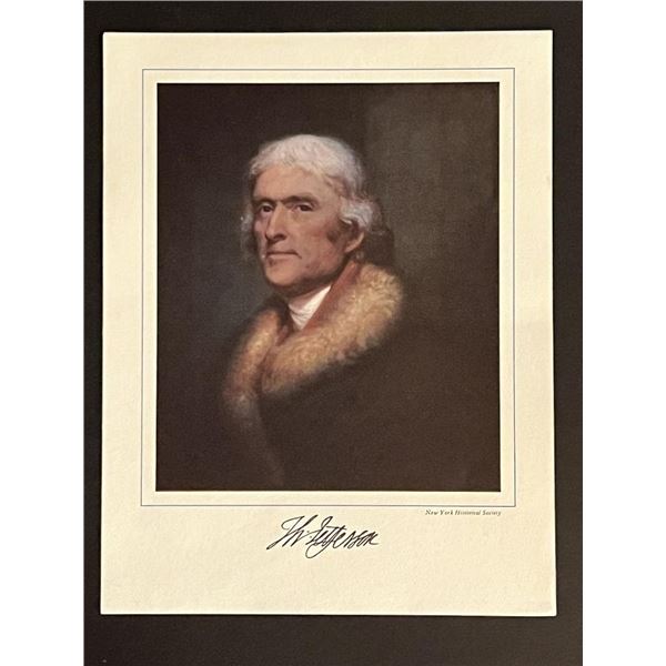 3rd President Thomas Jefferson Facsimile Signed Photo Art Print