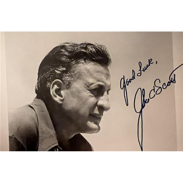 John C. Scott facsimile signed photo. 5x7 inches