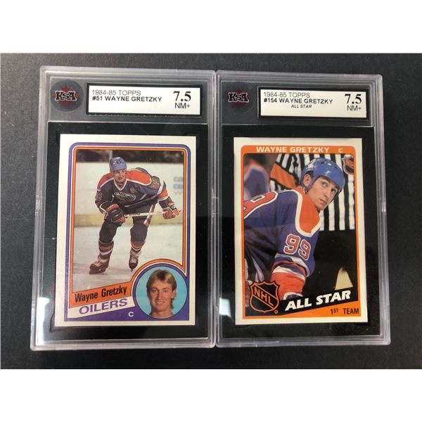 1984-85 Topps Wayne GRETZKY x2 Graded - Oilers