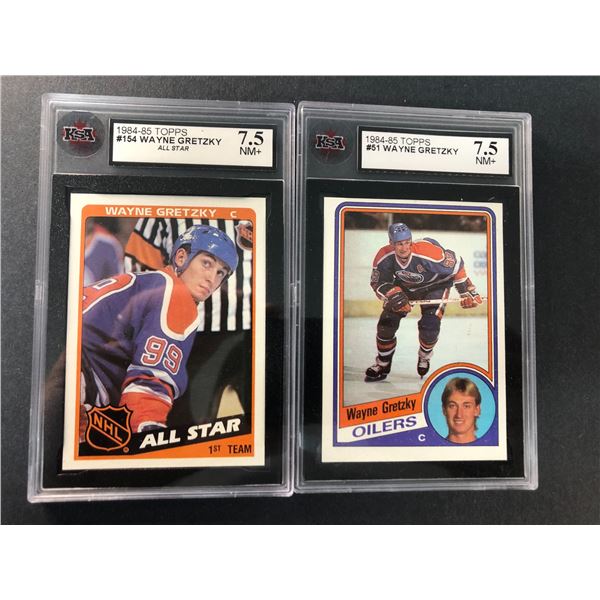 1984-85 Topps Wayne GRETZKY x2 Graded - Oilers