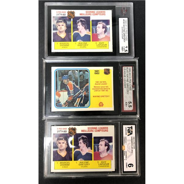 Wayne GRETZKY Graded Lot x3 - 1980 to 1983 - Oilers