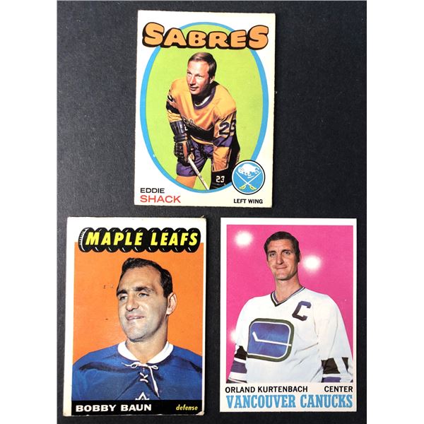 Vintage HOCKEY Card Lot x3 - Shack, Baun, Kurtenbach