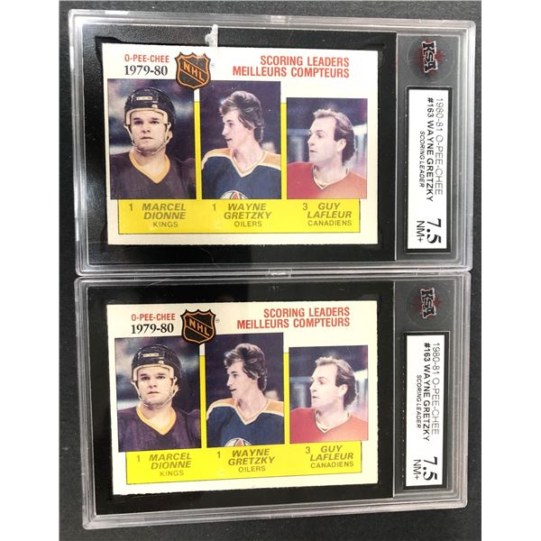 1980-81 OPC Wayne GRETZKY x2 Graded Cards - Lafleur Dionne Oilers