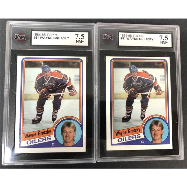 1984-85 Topps x2 GRADED Wayne GRETZKY - Oilers