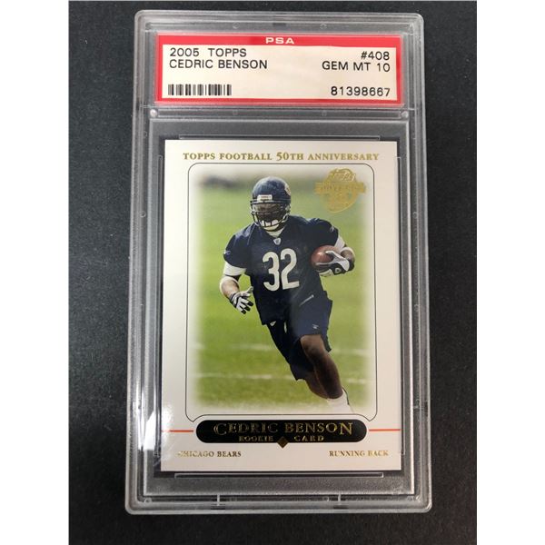 2005 Topps Cedric Benson PSA 10 GEM - Bears Football