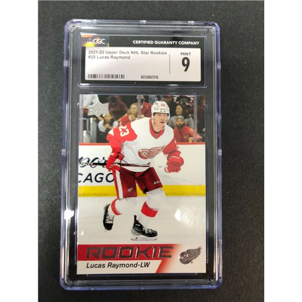 2021-22 UD Lucas Raymond Rookie - CGC 9 - Red Wings
