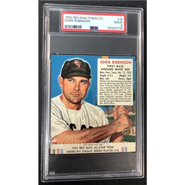 1952 Red Man - Eddie Robinson PSA 2 - White Soxs