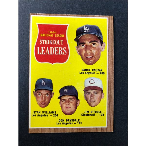 1962 Topps KO Leaders - Koufax - Dodgers 60