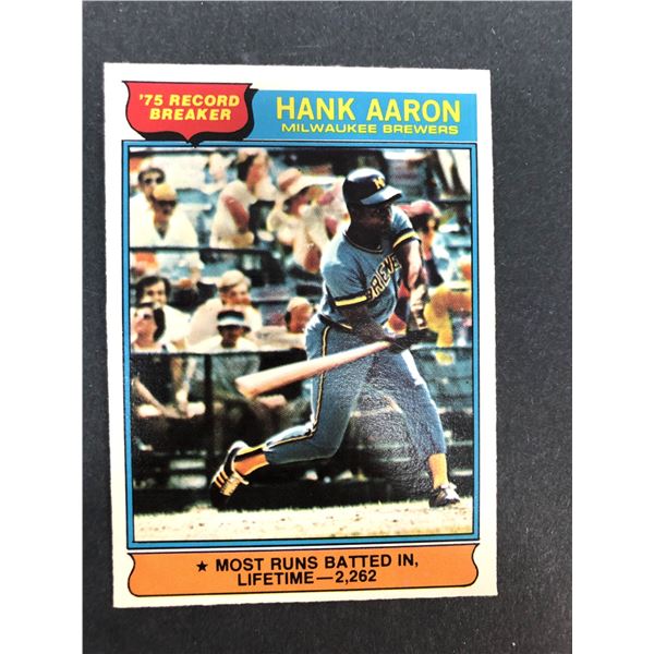 1976 OPC Hank Aaron Record Breaker - Braves