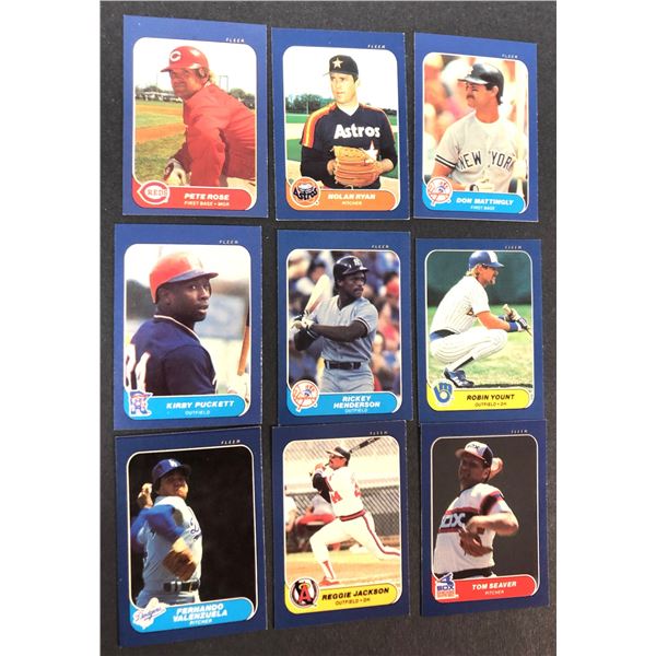 1986 Fleer MINI LOT x9 - Seaver, Yount, Rose