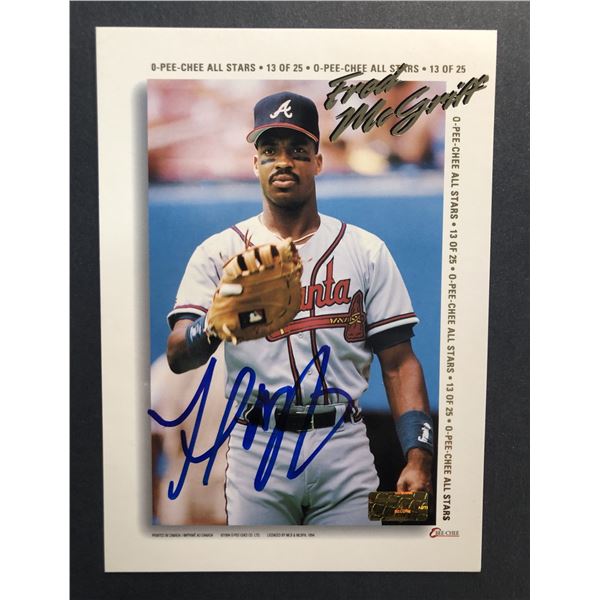 1994 OPC 5x7 Autograph - Fred McGriff - Braves w/ COA