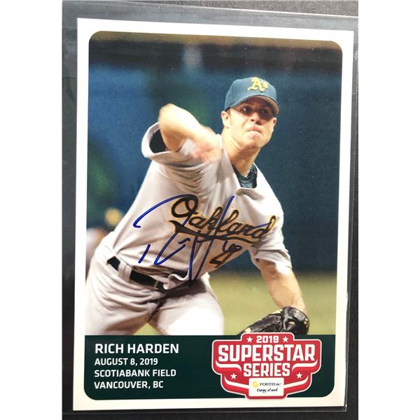 Rich Harden AUTOGRAHED 5x7 Card - As w/ COA
