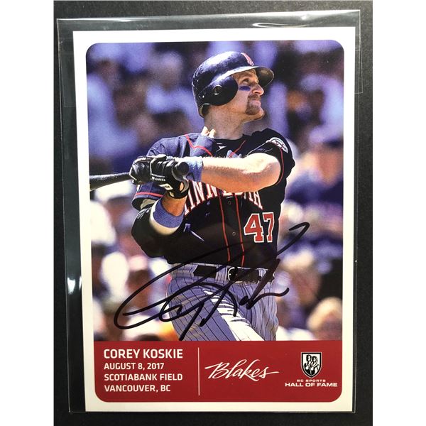 Corey Koskie 5x7 AUTOGRAPHED Card - Twins w/ COA