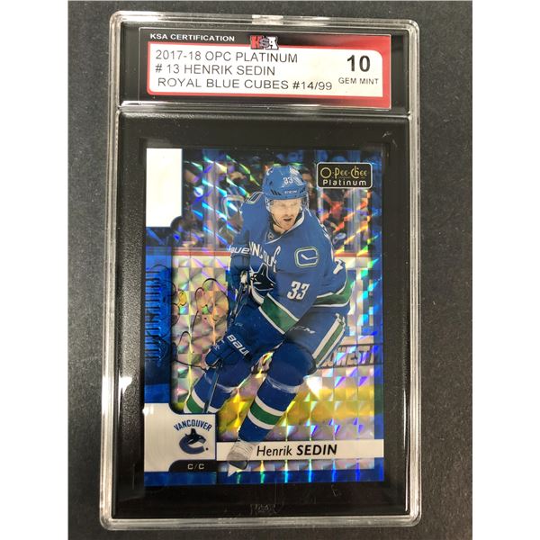 Henrik Sedin KSA 10 GEM - 2017-18 OPC Platnium Canucks