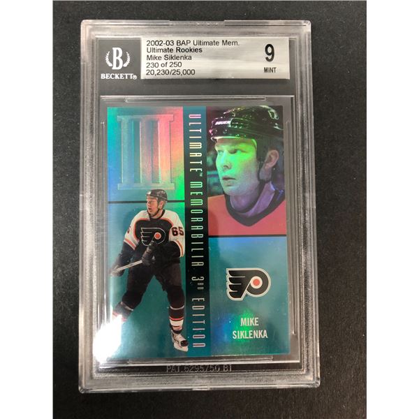 Mike Siklenka BGS 9 - 2002-03 BAP Ultimate - Flyers