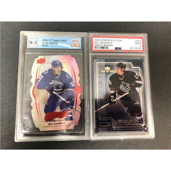 Canucks Graded Lot x2 - Horvat, Muckalt, Sedin PSA 9