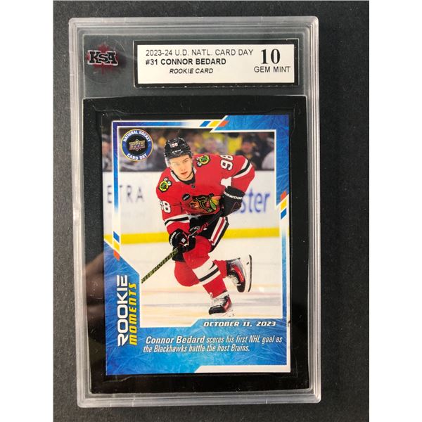 Connor Bedard KSA 10 GEM - 2023-24 UD National - Blackhawks