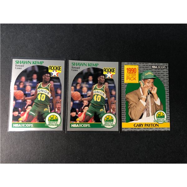 Shawn Kemp & Gary Payton ROOKIE Lot x3