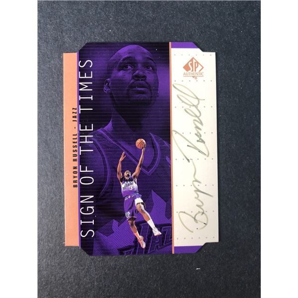 Byron Russell AUTOGRAPH Card - 1999 SP Authentic - Jazz