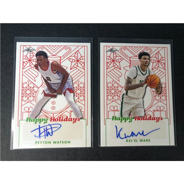 2023 Leaf AUTOGRAH Cards - Kel'el Ware & Peyton Watson - Happy Holidays