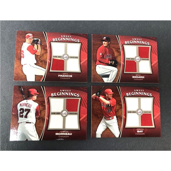 2006 Team CANADA Game Used Cards x4 - Bay, Bedard, Francis, Morneau