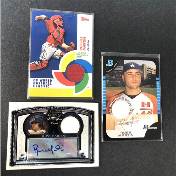 Russell Martin AUTO & Game Used Lot x3 - Canadian