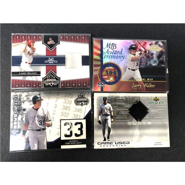 Larry Walker GAME USED Card Lot x4 - Canadian